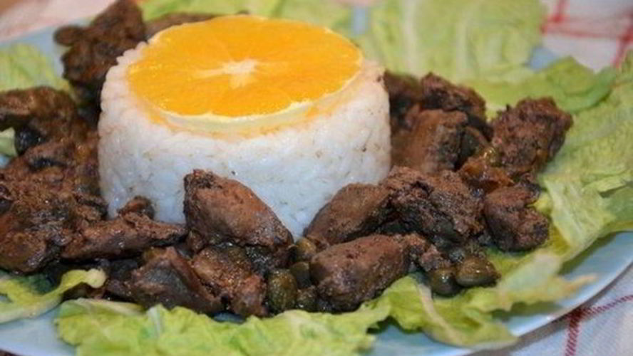 Рецепт куриная печень с каперсами и рисом