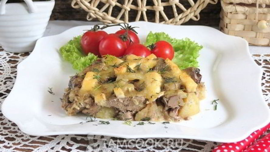 Рецепт куриная печень с картошкой в духовке