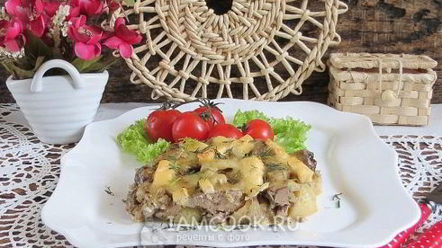 куриная печень с картошкой в духовке