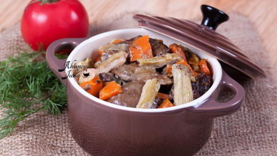 Рецепт куриная печень тушеная с ревенем