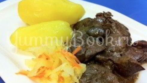 куриная печень в портвейне и сметане