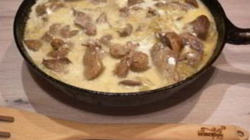 куриная печень в сливках