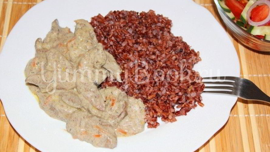 Рецепт куриная печень в сливочном соусе с карри