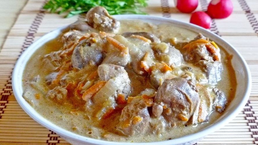 Рецепт куриная печень в сметане в мультиварке