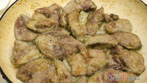 куриная печень жареная с луком