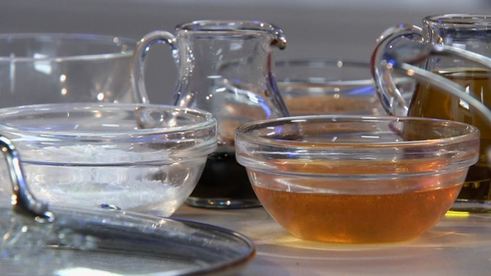 куриная печенка в соусе терияки с имбирным пюре