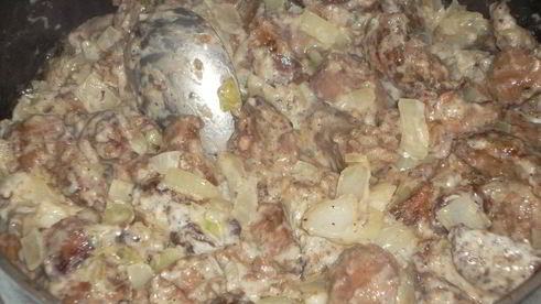 печень куриная в сметане