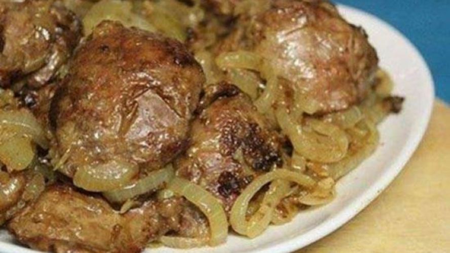 Рецепт печень куриная жареная с луком