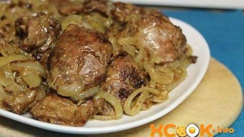 печень куриная жареная с луком