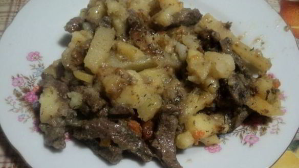 Рецепт Печень с картошкой в мультиварке