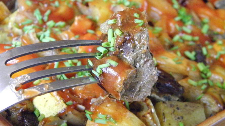 Рецепт печень с овощами в духовке