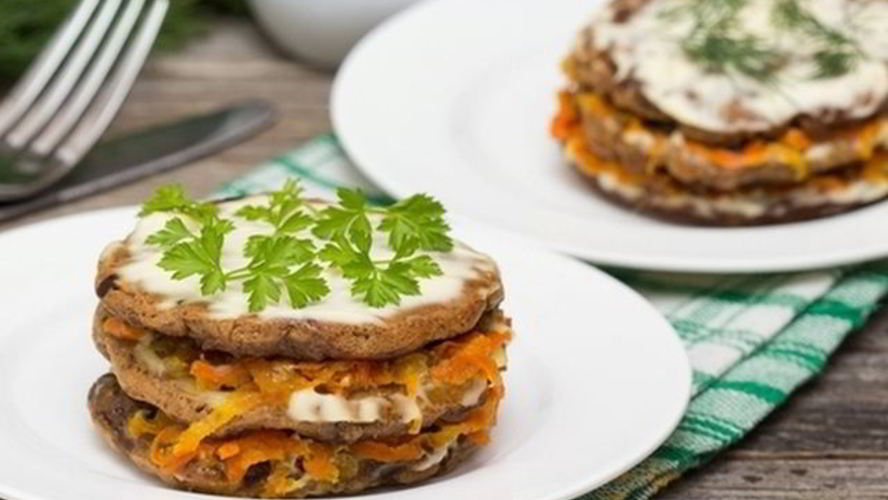 Рецепт печень в морковной шубе