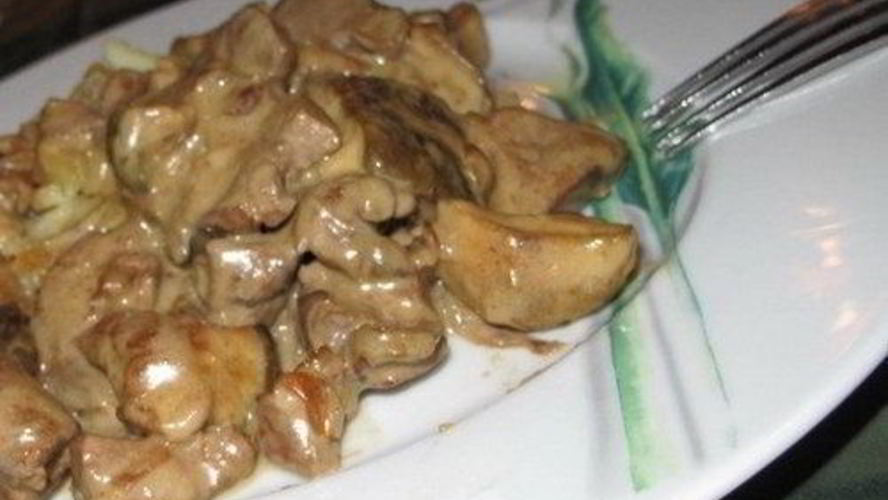 Рецепт печень в соусе из йогурта и плавленого сырка