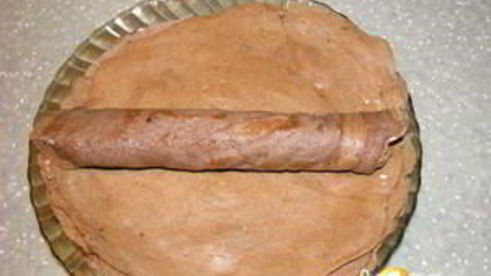 печеночные рулеты, фаршированные шампионами