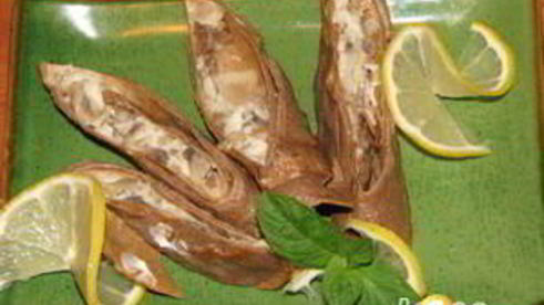 печеночные рулеты, фаршированные шампионами