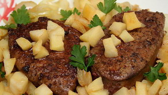 Рецепт Телячья печенка по-берлински