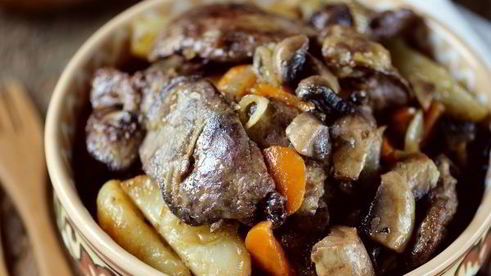 жареная картошка с печенью