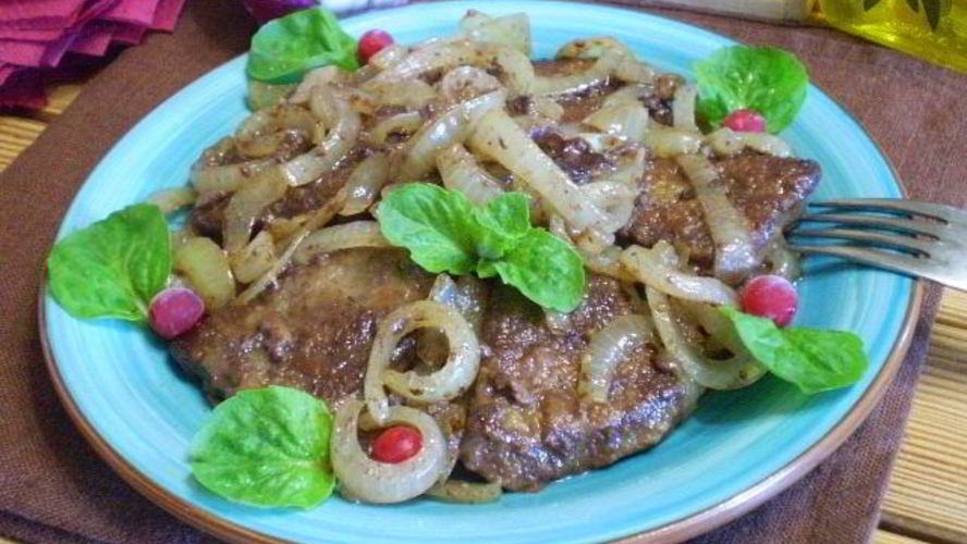 Рецепт жареная печень с луком