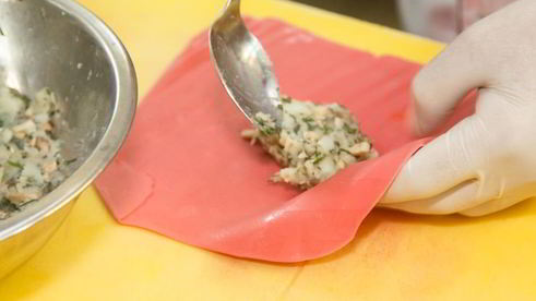 хинкали с картофелем и грибами