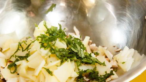 хинкали с картофелем и грибами