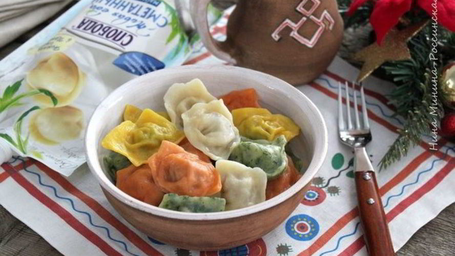 Рецепт пельмени разноцветные