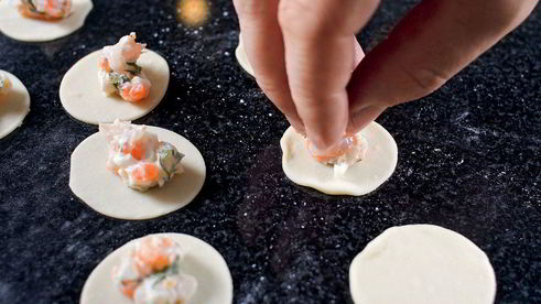 пельмени с лососем и судаком