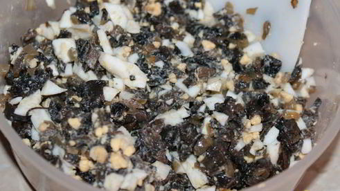 пельмени с сухими грибами и яйцом