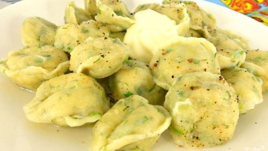 Рецепт пельмени с зеленью