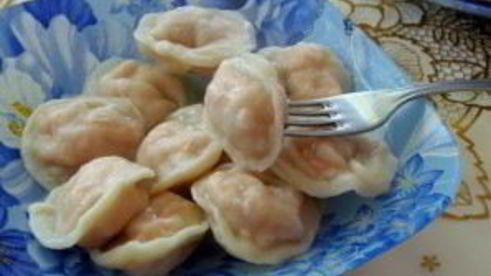 рыбные пельмени из горбуши