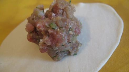 вонтоны с луком и свининой