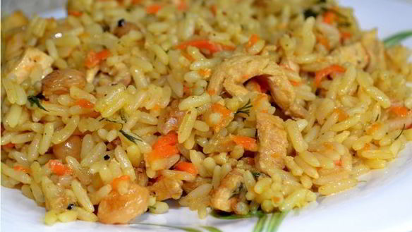 Рецепт Быстрый плов с курицей