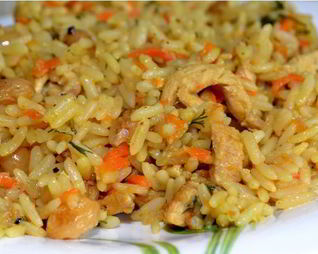 Быстрый плов с курицей