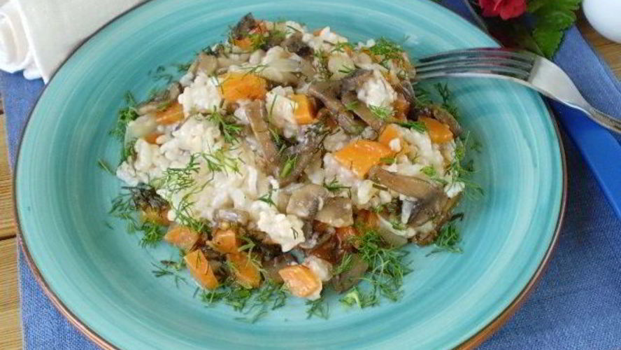 Рецепт овощной плов с грибами