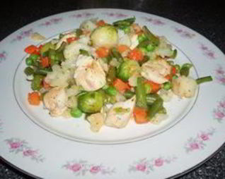 Овощной плов с курицей