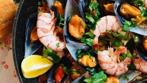 паэлья с морепродуктами