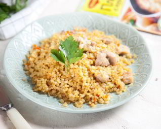 Плов из булгура с курицей