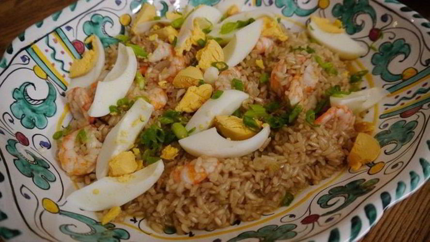 Рецепт плов из бурого риса с креветками