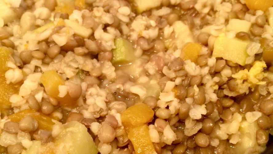 Рецепт плов из чечевицы и булгура с цукини и тыквой