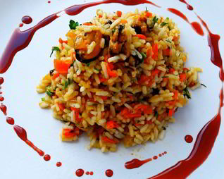 Плов из мидий