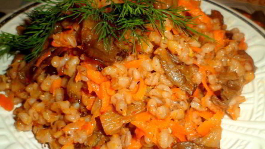Рецепт плов из перловки с вешенками