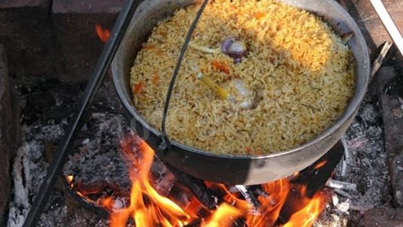 Рецепт Плов на костре в казане с бараниной