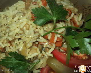 Плов с шампиньонами