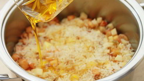 плов с тыквой и фруктами