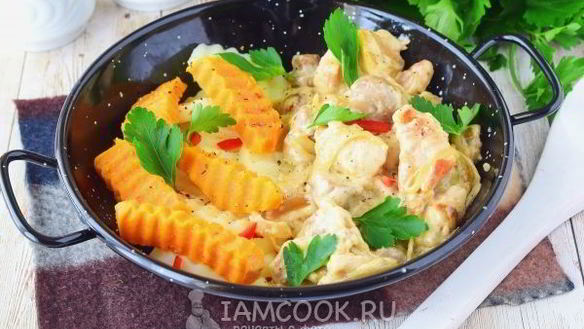 Рецепт Фрикасе из курицы с грибами