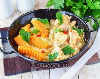 Фрикасе из курицы с грибами