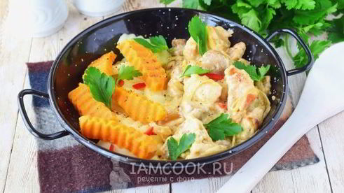 фрикасе из курицы с грибами