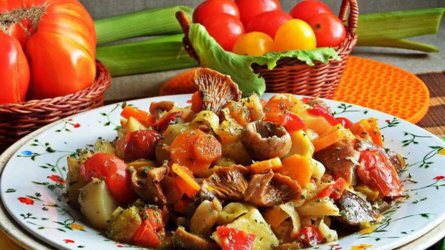 Рецепт грибное рагу с овощами