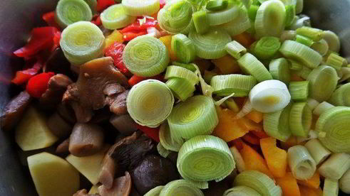 грибное рагу с овощами