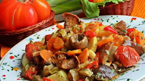 грибное рагу с овощами