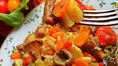 грибное рагу с овощами